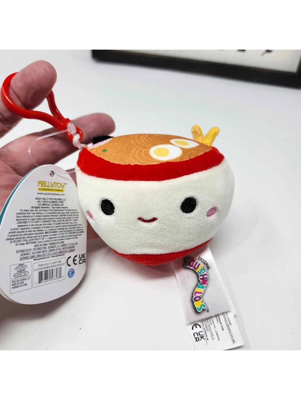 Squishmallows Raisy Ramen Bowl 3.5" Clip-On Plush #999 2021 w/ Tag